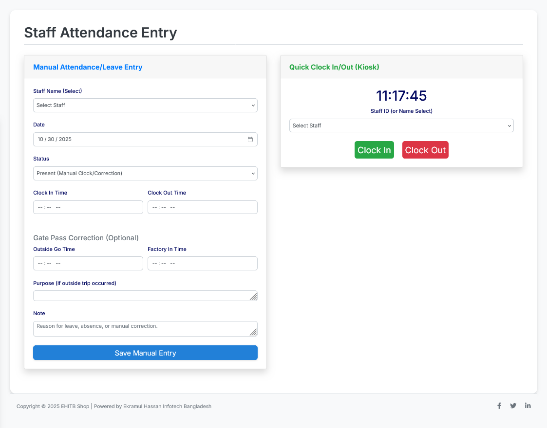 Shop Manager HR Management